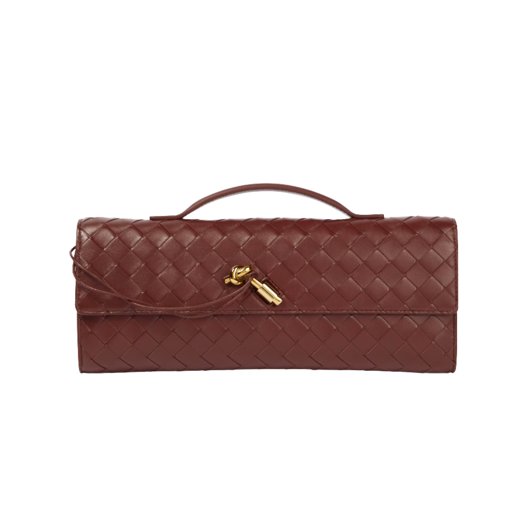Andiamo Intrecciato leather clutch
