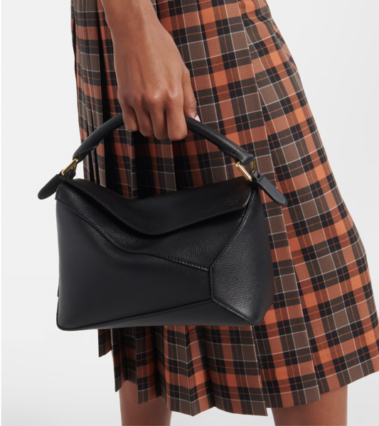 Puzzle Edge Small leather tote bag