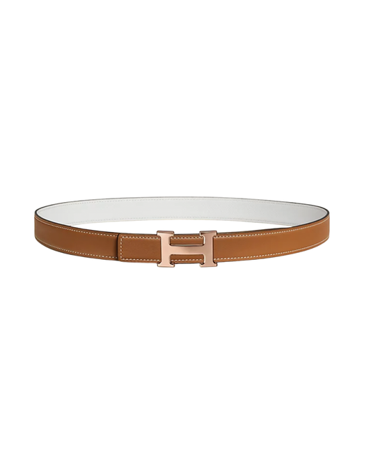 Mini H Belt Buckle & Reversible Leather Strap 24 mm
