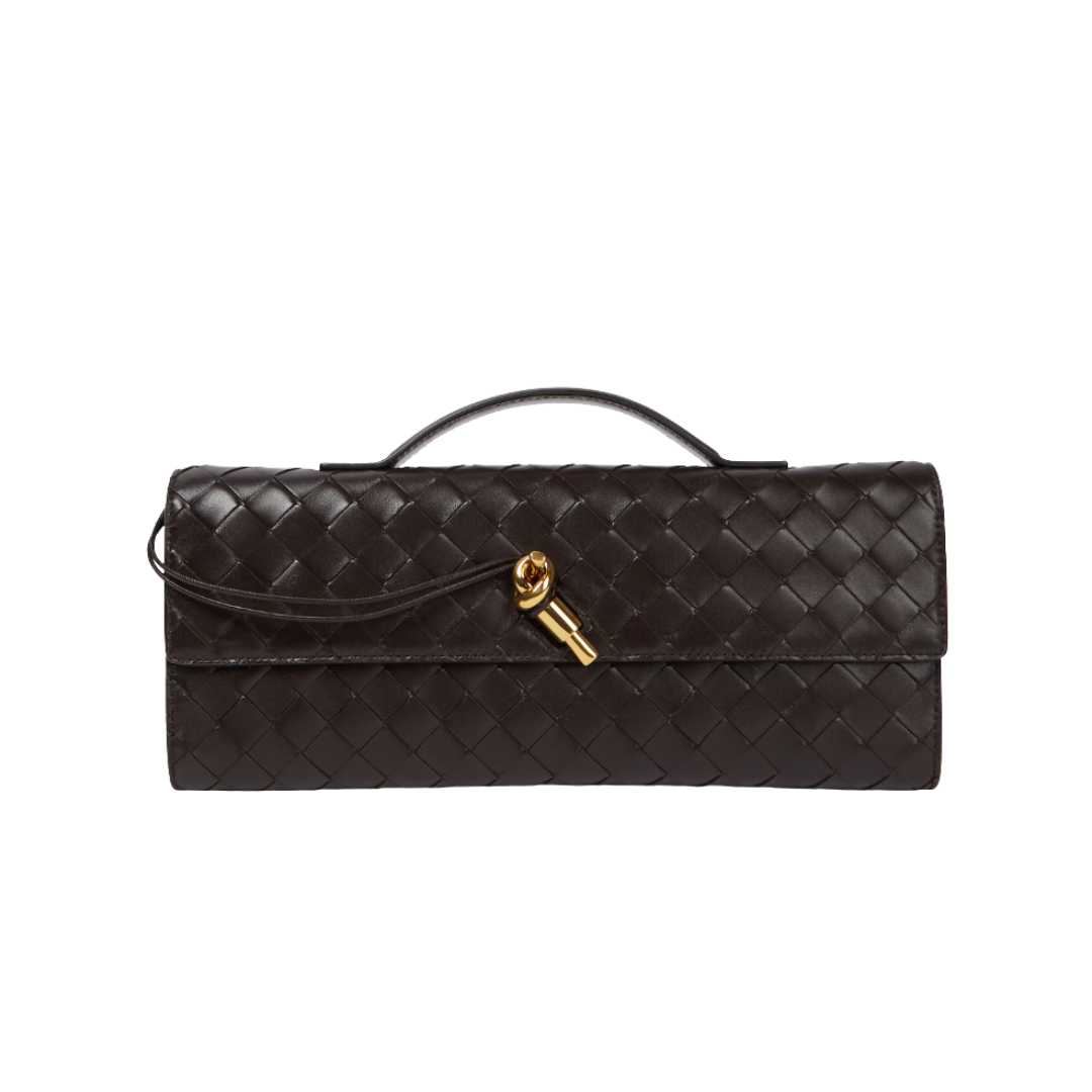 Andiamo Intrecciato leather clutch