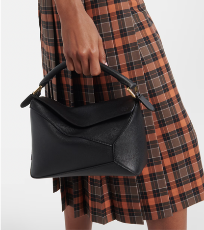 Puzzle Edge Small leather tote bag